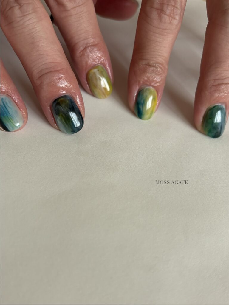フルデザインの作例(Moss agate)